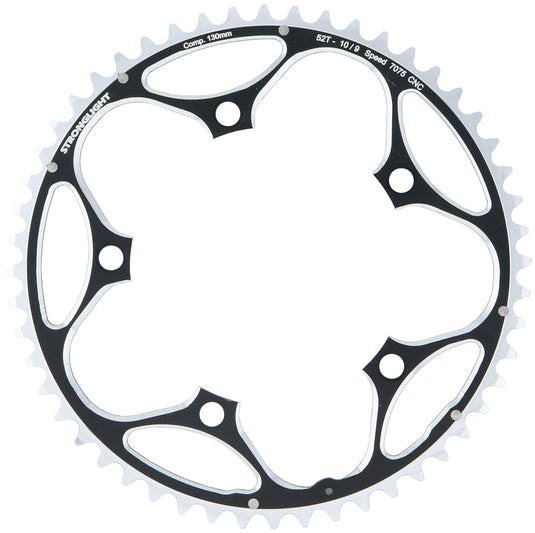 Stronglight kettenblatt type s 7075 t6 chainring 7075t6 black 130 mm lochkr. 52z.