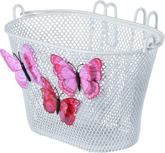 Basil Jasmin Butterfly - kinderfietsmand -  voorop of achterop - wit