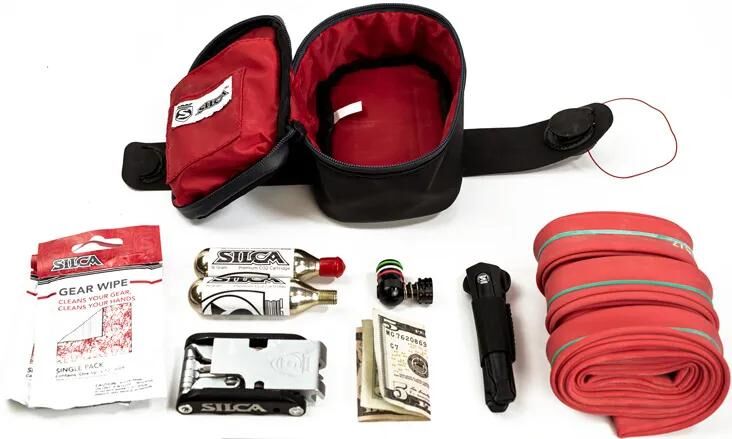 Load image into Gallery viewer, Silca satteltasche mattone grande saddle bag mattone grande black red
