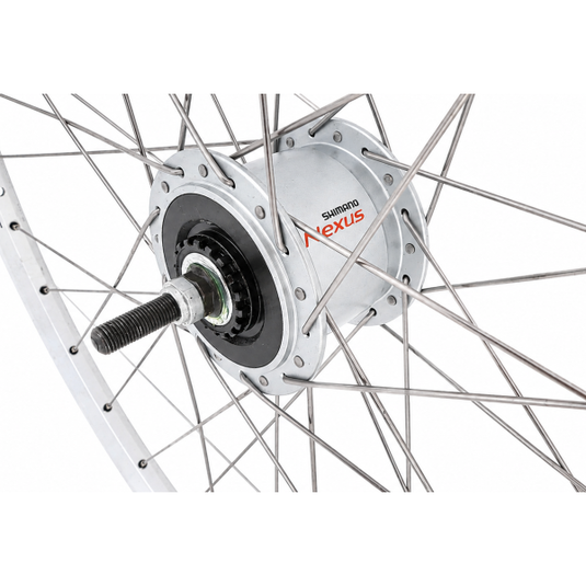 Shimano voorwiel 28 x 1 4'' aluminium zac 2000 velg - dh-c6000-3n naafdynamo - rollerbrake - zilver
