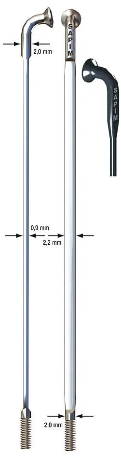 Sapim messerspeiche cx-ray aero blade spoke cx-ray sst 2x282mm sil.