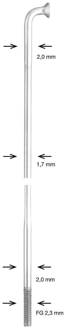 Alpina spaak spoke sst db 2x1,7x2mm 288mm sil.