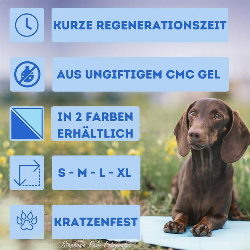 Load image into Gallery viewer, Nosli nosli zelfkoelende koelmat voor honden en katten 50x90 cm zeeblauw
