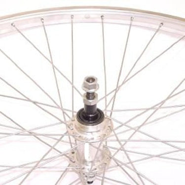 Sunrace achterwiel 28 sp. alu spaak 13 trek basic zilver alu naaf v.as 7v