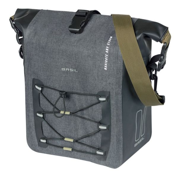 Load image into Gallery viewer, Basil enkele tas navigator storm m mik 12-15l 14 x 25 x 36 cm - zwart
