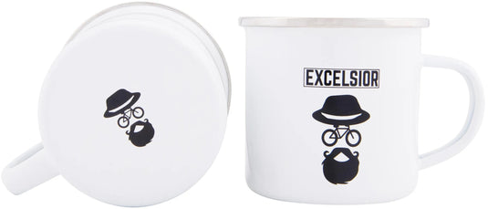 Excelsior becher mug 250ml 300ml white chrome rim