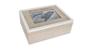 Overige merken my first memories houten opbergbox 24x19x9 cm naturel wit
