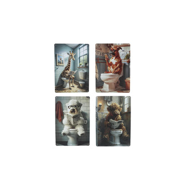 Wandbord animals toilet metaal 20x30x0,5cm