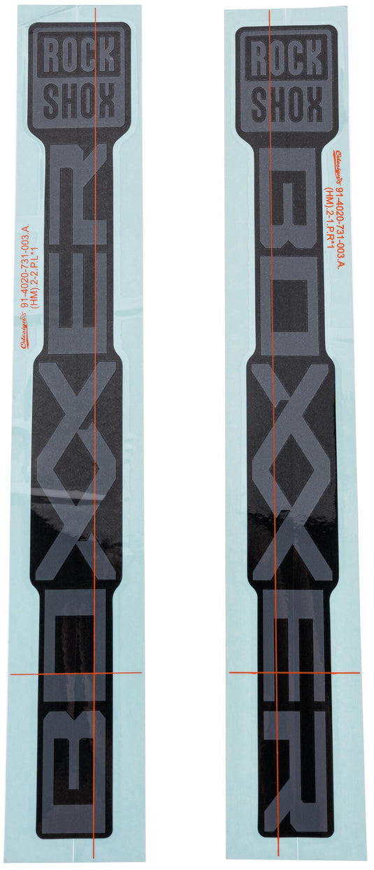 Rockshox decor set decal set rs grey matt black sliders