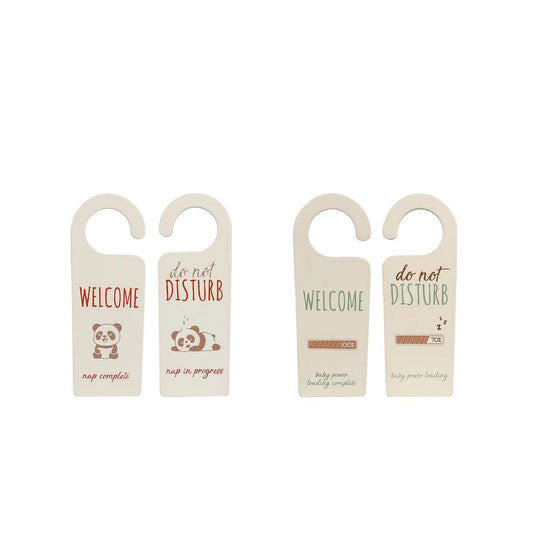 Deurhanger welcome disturb terra groen hout 7x20x0,5cm