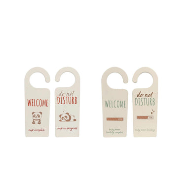 Deurhanger welcome disturb terra groen hout 7x20x0,5cm