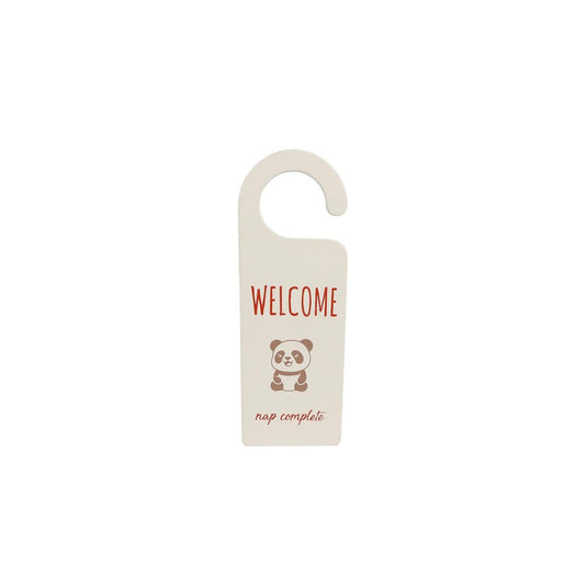 Deurhanger welcome disturb terra groen hout 7x20x0,5cm