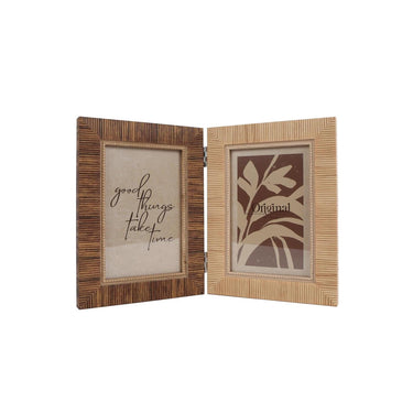 Fotolijst willow dubbel (10x15) beige bruin polystone 30x20x2cm