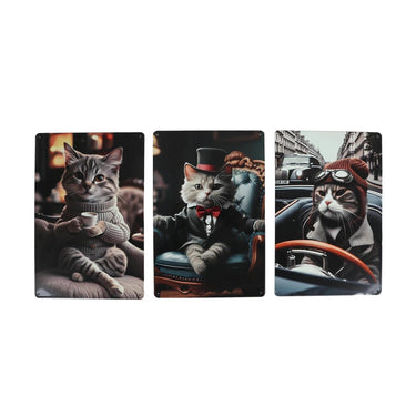 Wandbord gentlemen cat metaal 20x30x0,5cm