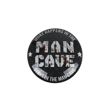 Wandbord mancave bol bruin zwart metaal 40x40cm