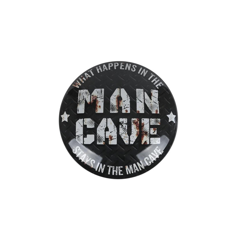 Cargue la imagen en el visor de la galería, Wandbord mancave bol bruin zwart metaal 40x40cm
