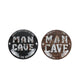 Wandbord mancave bol bruin zwart metaal 40x40cm