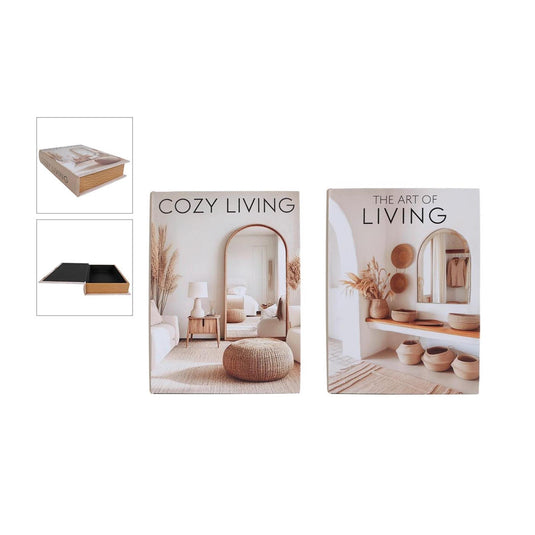 Opbergbox art cozy living naturel karton 20x27x5,5cm