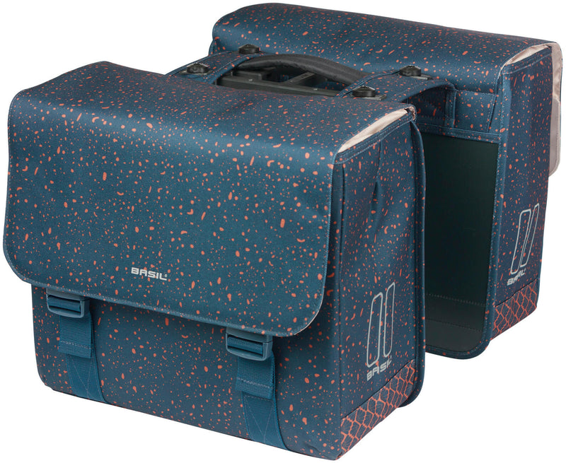 Load image into Gallery viewer, Basil dubbele fietstas flair mik 35 liter 15 x 35 x 31 cm (2x) - navy
