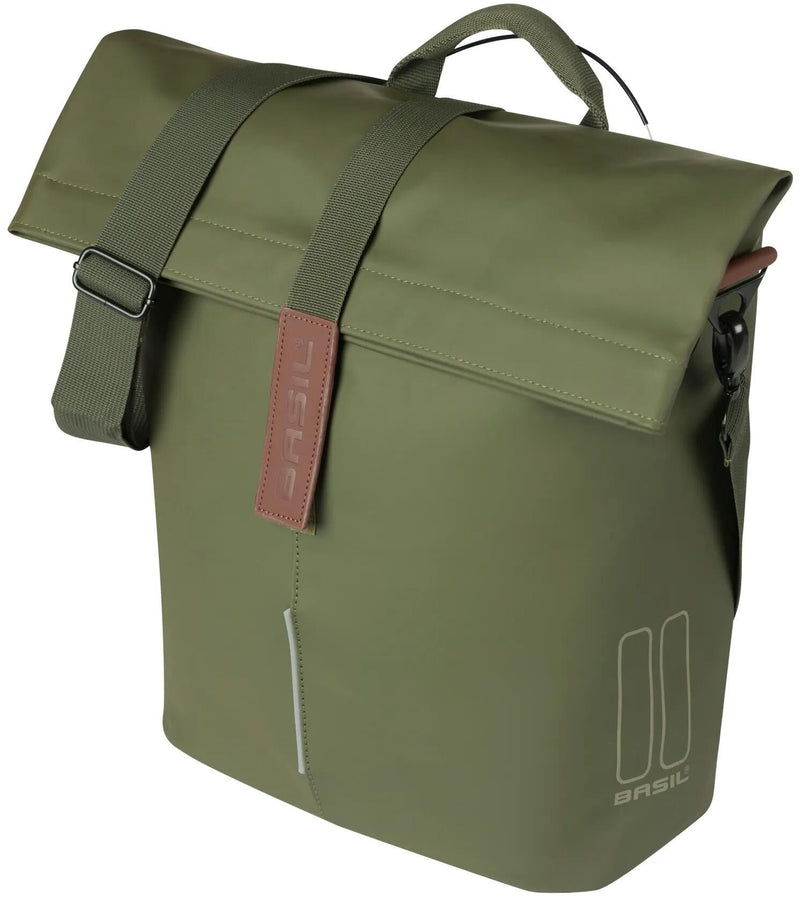 Load image into Gallery viewer, Basil fietsshopper city mik studs 14-16 liter 11 x 29 x 36 cm - moss green
