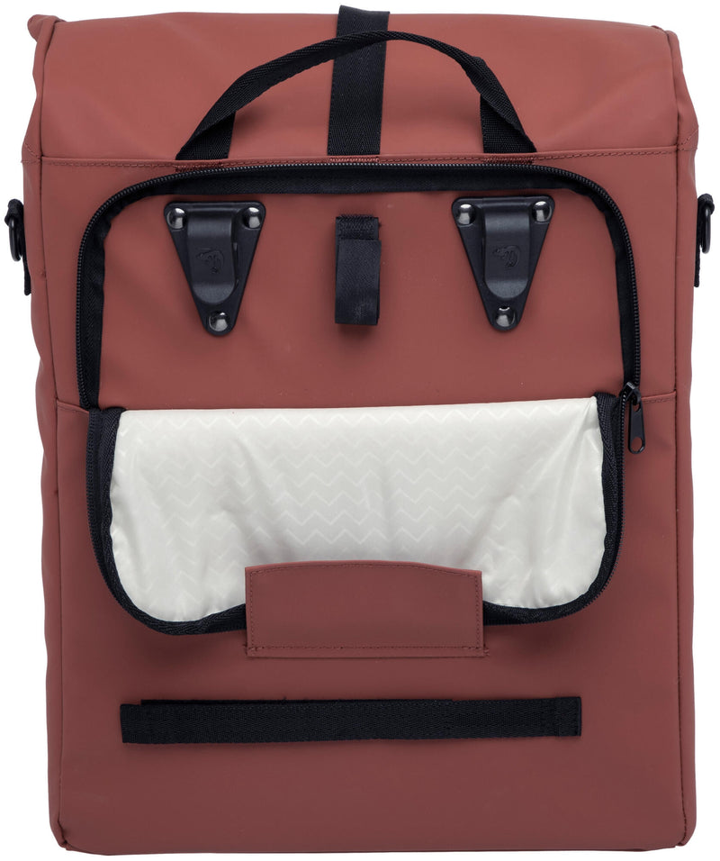 Load image into Gallery viewer, Odense Single - ruime enkele fietstas - unisex - waterafstotend polyester - rust - 17,5L
