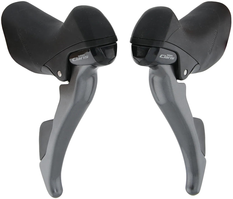 Load image into Gallery viewer, Shimano versteller- remhendelset 2 x 8 speed claris st-r2000 - grijs zwart
