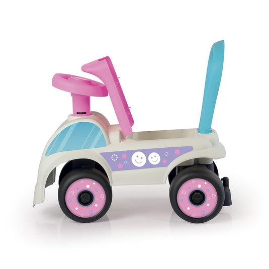 Dolu loopauto roze wit