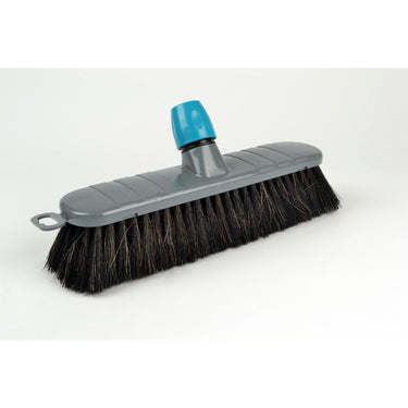 Linea zaalbezem zwart haarmix 30cm kunststof met steelhouder