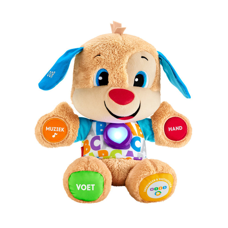 Load image into Gallery viewer, Fisher price leerplezier eerste woorden puppy knuffel + licht en geluid
