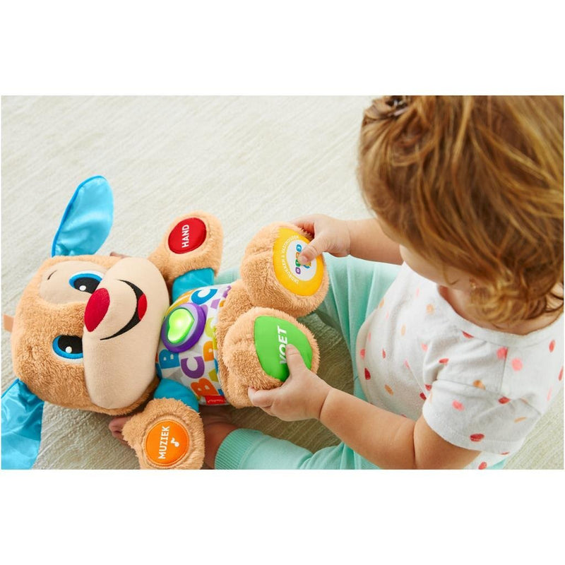 Load image into Gallery viewer, Fisher price leerplezier eerste woorden puppy knuffel + licht en geluid
