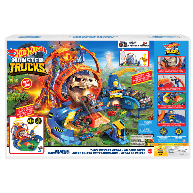 Load image into Gallery viewer, Mattel Monster Trucks T-Rex Volcano Arena
