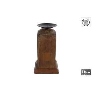 Cosydecor kandelaar raymond naturel hout gerecycled 15 18x8 11x8 11cm