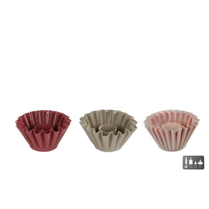 Cosydecor kandelaar cupcake s crã¨me roze d.roze metaal 8x8x4,5cm