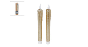 Kaars led tearful r c goud s2 2xaaaex 1xc2032in 2,2x2,2x21cm