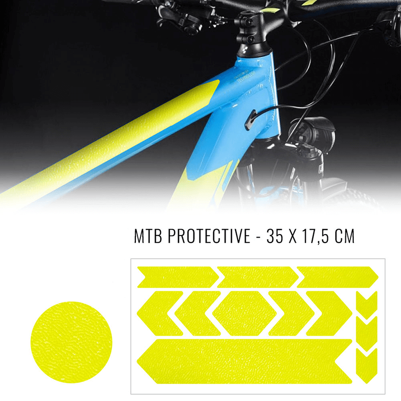 Load image into Gallery viewer, Fiets frame bescherming stickerset neon geel
