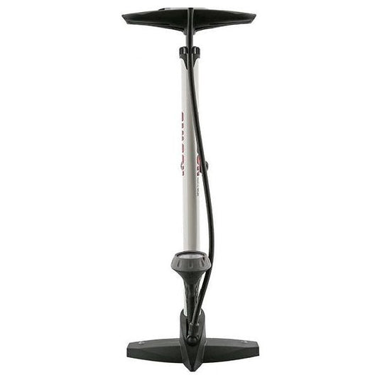 fietspomp met manometer staal 61 cm wit (020601)
