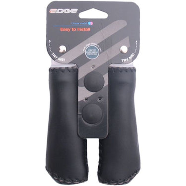 De Edge Leather Grip - Ergonomische Lederen Handvatset - 135mm - Zwart
