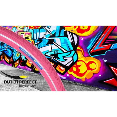 Dutchperfect buitenband dutch perfect 28 x 1 ½ 40-635 no puncture - roze met reflectie