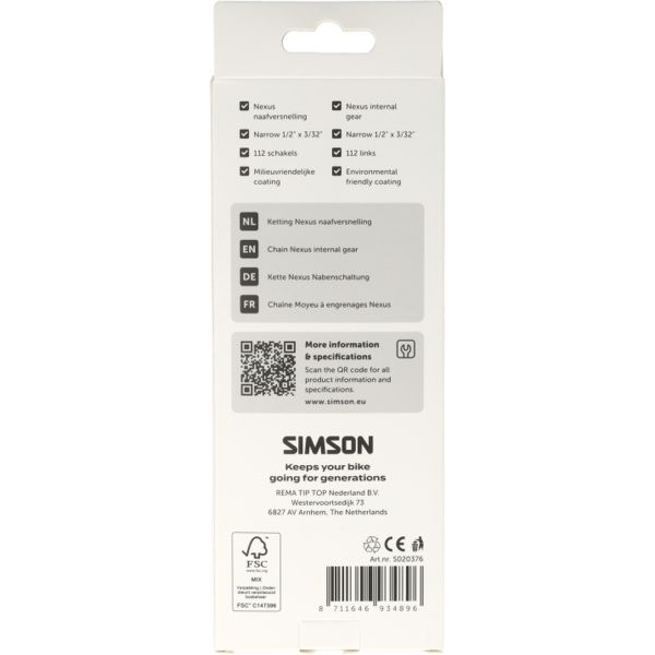 Afbeelding laden in galerijviewer, Simson ketting voor nexus naafversnelling
