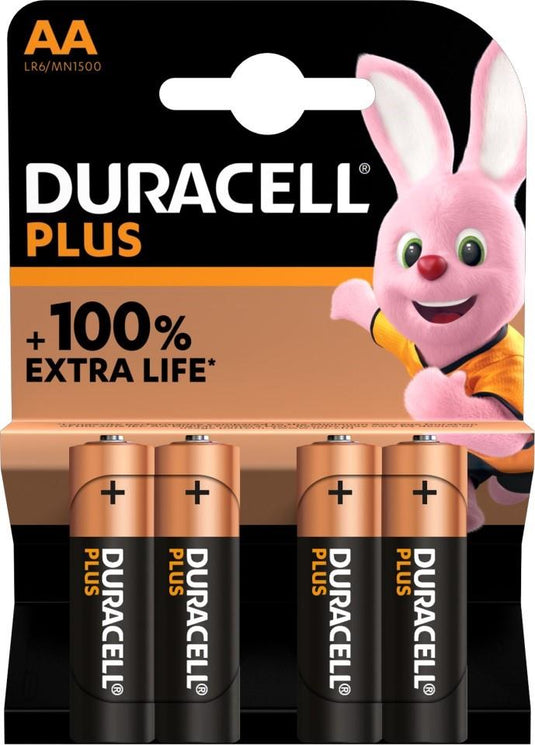 Duracell batterij plus power mn1500 lr6 aa per 4 op kaart