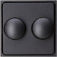 Kopp hk07 antraciet afdekplaat + knop duo dimmer - 4623035