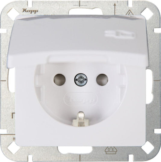 Kopp hk05 arctic wit inbouw stopcontact ra met deksel - 4621510