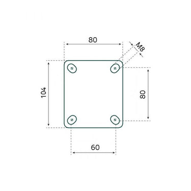 Tarsus zwenk + rem 100 mm. tpr extra stil