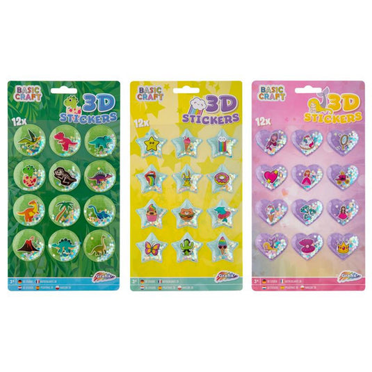Grafix 3d glitter stickers 12 op vel