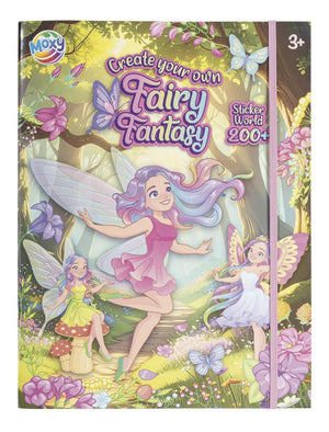 Moxy fairy fantasy stickerboek 33x25cm, 20 pagina's 6 stickersheets (+ 200 stickers)