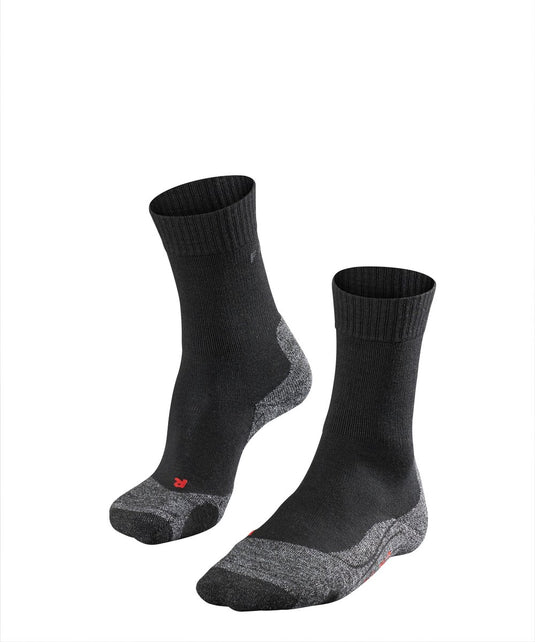 Falke tk2 anti-blaar dik wol functioneel materiaal wandelsokken dames zwart - maat 39-40