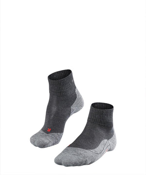 Falke tk5 short anti-blaar dun wol functioneel materiaal wandelsokken heren grijs - maat 46-48