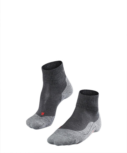 Falke tk5 short anti-blaar dun wol functioneel materiaal wandelsokken heren grijs - maat 42-43
