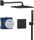 Grohe precision inbouwdouche - met thermostaatkraan - vitalio rain mono 310 hoofddouche cube (1 straalsoort) vitalio joy cube stick handdouche (1 straalsoort) - vierkant design - matte black