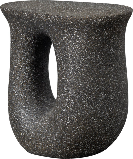 Woood mason bijzettafel met spikkels - magnesium - zwart - 45x42x33